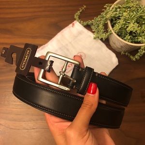Men’s Coach black belt with brown stitching